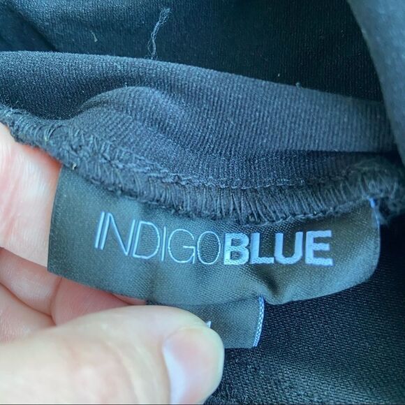NEW Indigo Blue Black Waxed Denim Maternity Jeans - Picture 4 of 5